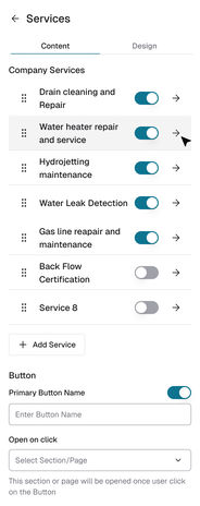 Builder panel: Subpage