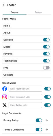 Builder panel: Subpage