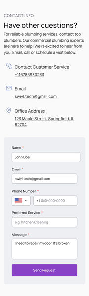 Mobile web: Contact Info, T4