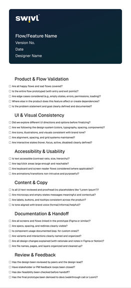 Web: Handoff-checklist