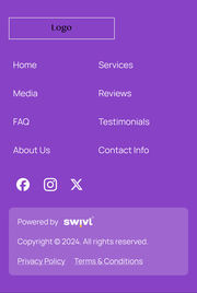 Mobile web: Footer T1