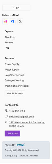 Mobile web: Footer T3