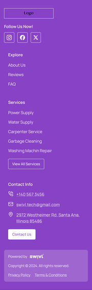 Mobile web: Footer T4