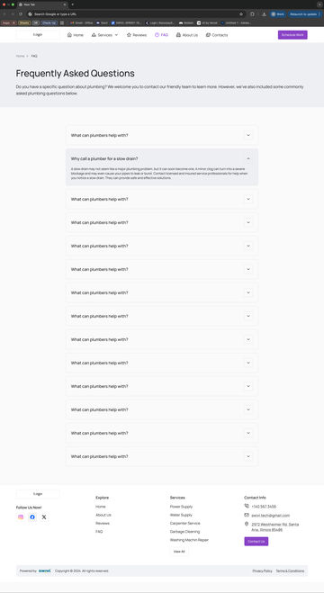 Web: FAQ Page