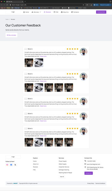 Web: Reviews Page, T3