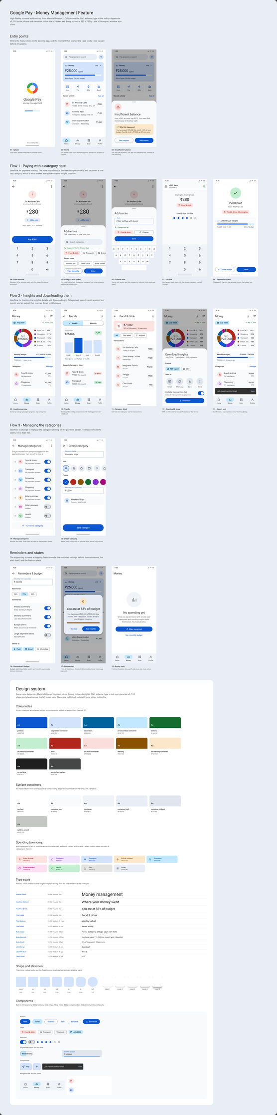 Google Pay: GPay - Money Management - M3 Screens