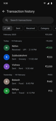 Google Pay, the final screens: Activity