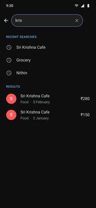 Google Pay, the final screens: Activity · search