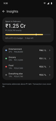 Google Pay, the final screens: State · crore scale