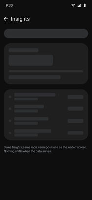 Google Pay, the final screens: State · loading skeleton