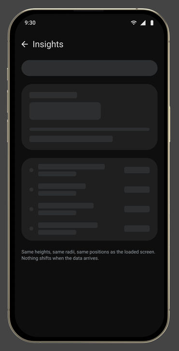 Google Pay, in its device: State · loading skeleton