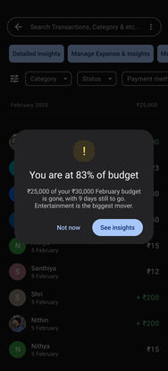 Google Pay, the first iteration: Budget alert