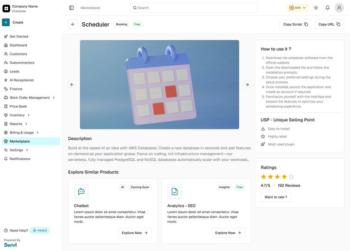 Marketplace, web: Main Screen - Web