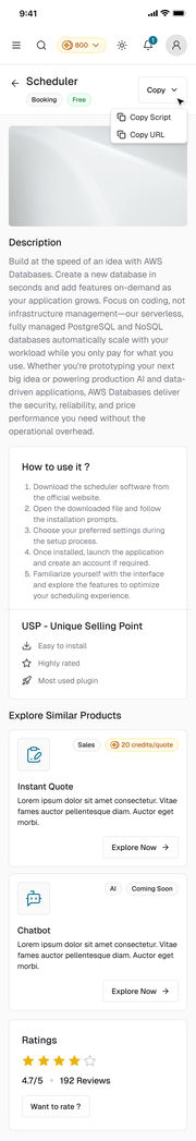 Marketplace, mobile web: Main Screen