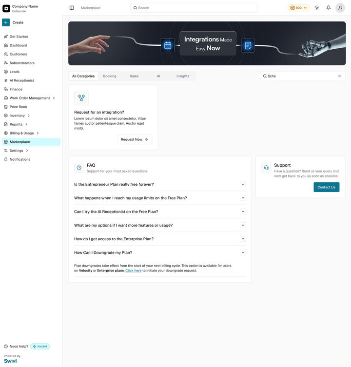 Marketplace, web: Main Screen - Web
