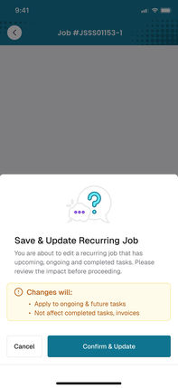 The app, full screen capture: save and update