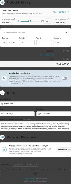 Figma component sheet: products and services, default