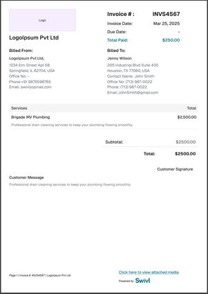Figma component sheet: invoice pdf, once the job exists
